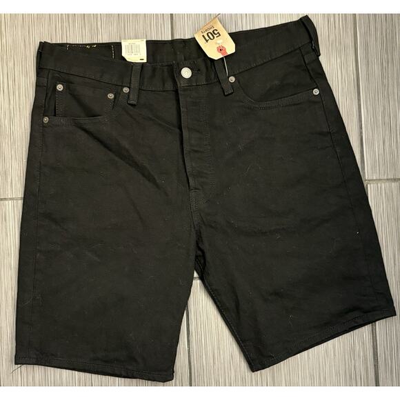 Levi’s Men’s 501 Original Fit Cut Off Denim Jean Shorts Black Size 34 NWT - Picture 1 of 8